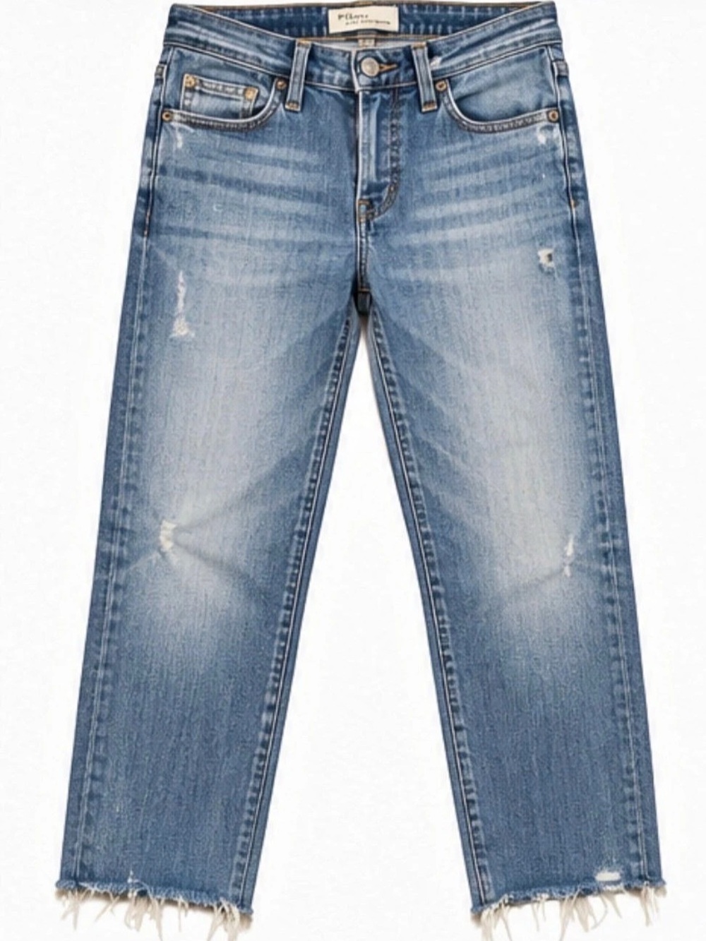 Pilcro Anthropologie Hyphen Jeans Size 29 Mid Rise Distressed Raw Hem